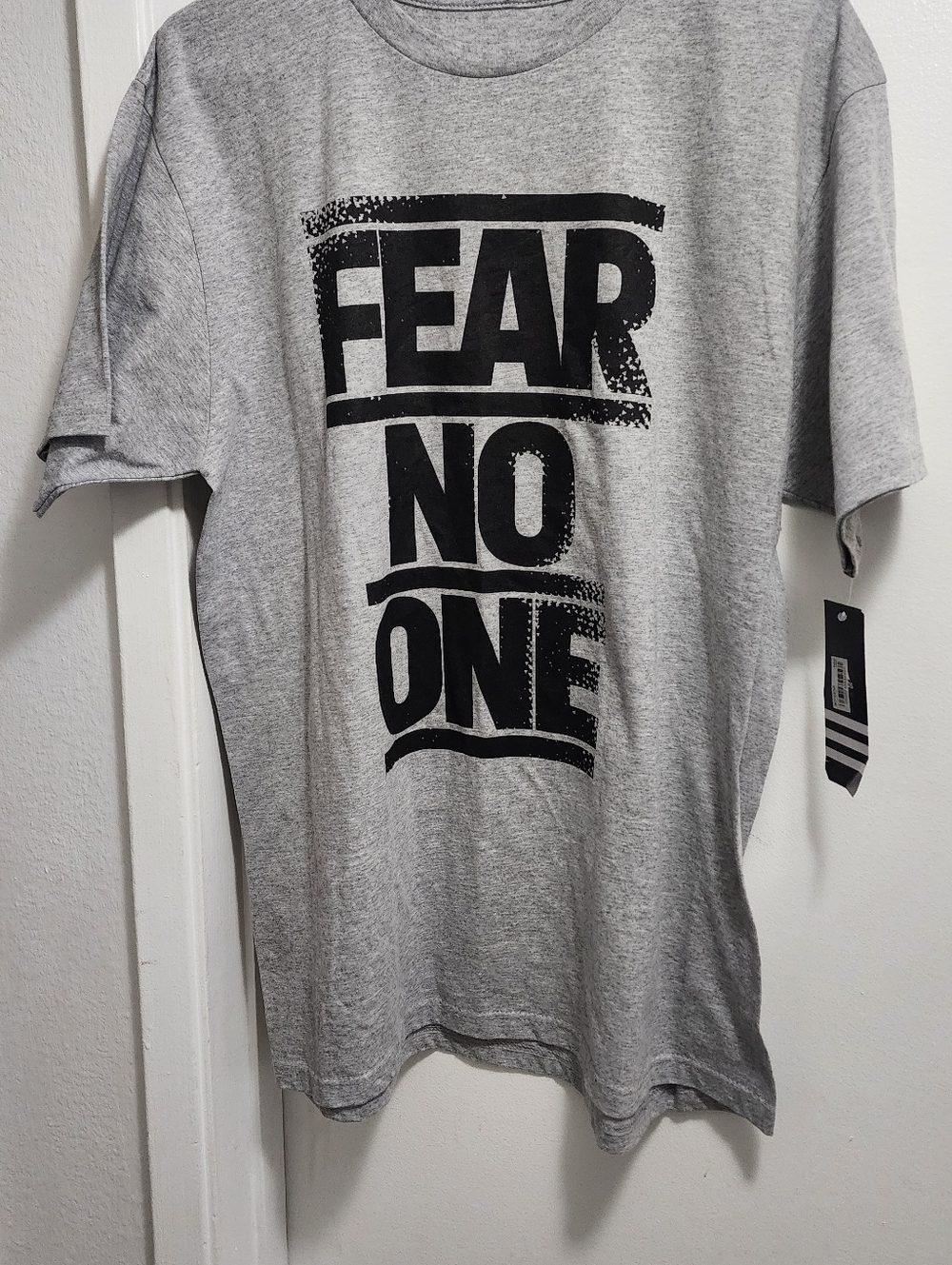 Fear No One Graphic Tee - Gray